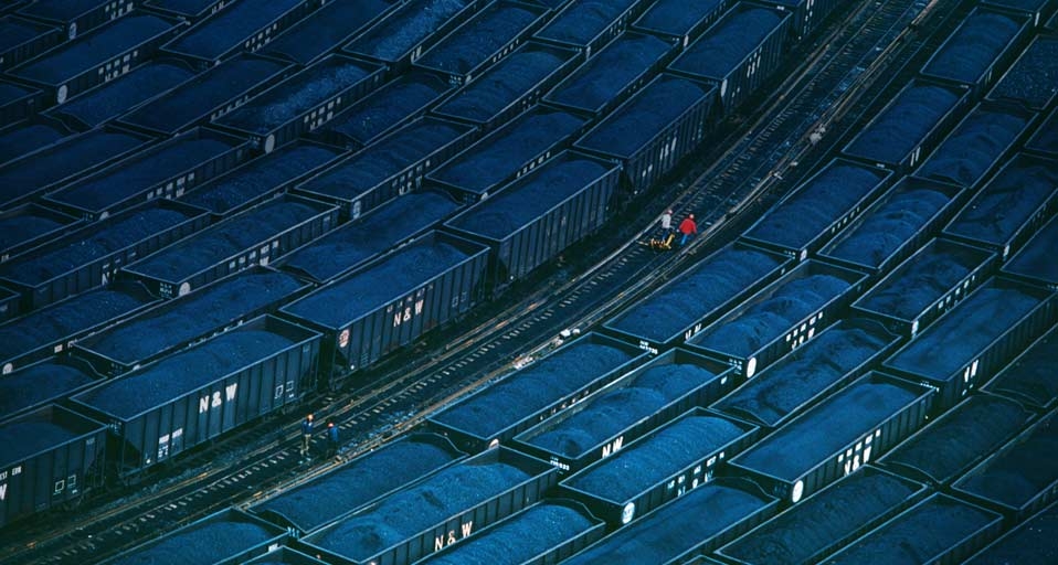 Railroad yard full of coal cars near Hampton Roads, Virginia, USA -- Louie Psihoyos/Corbis &copy; (Bing United Kingdom)