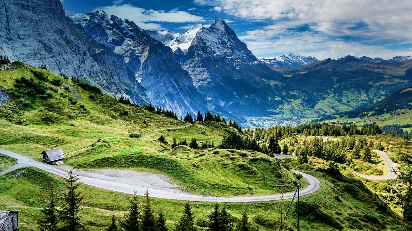 View of the Eiger from the Grosse Scheidegg mountain pass, Switzerland (© SIME/eStock Photo)(Bing United Kingdom)