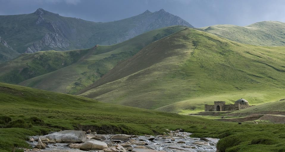 Tash Rabat, a 15th century caravanserai  (roadside inn) on the ancient Silk Road, in the At Bashy Range, Kyrgyzstan -- Doug Meikle/Photolibrary &copy; (Bing United Kingdom)
