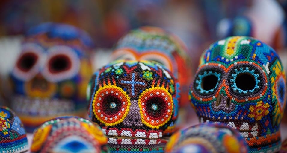 Beaded skull ornaments created for celebrations of Day of the Dead in Patzcuaro, Mexico (© Rodrigo Cruz/Getty Images) &copy; (Bing United Kingdom)