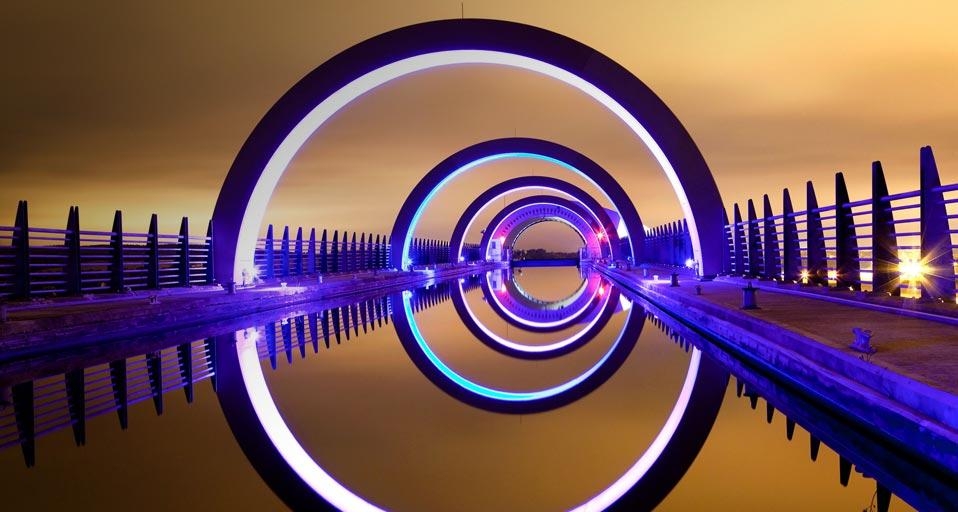 A long exposure night image from the Falkirk Wheel, Scotland (© Philip Mack/Alamy) &copy; (Bing United Kingdom)