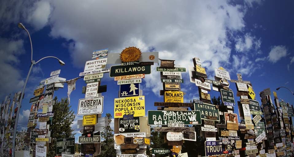 Sign forest near Watson Lake, Canada-- Don Johnston/Getty Images &copy; (Bing United Kingdom)