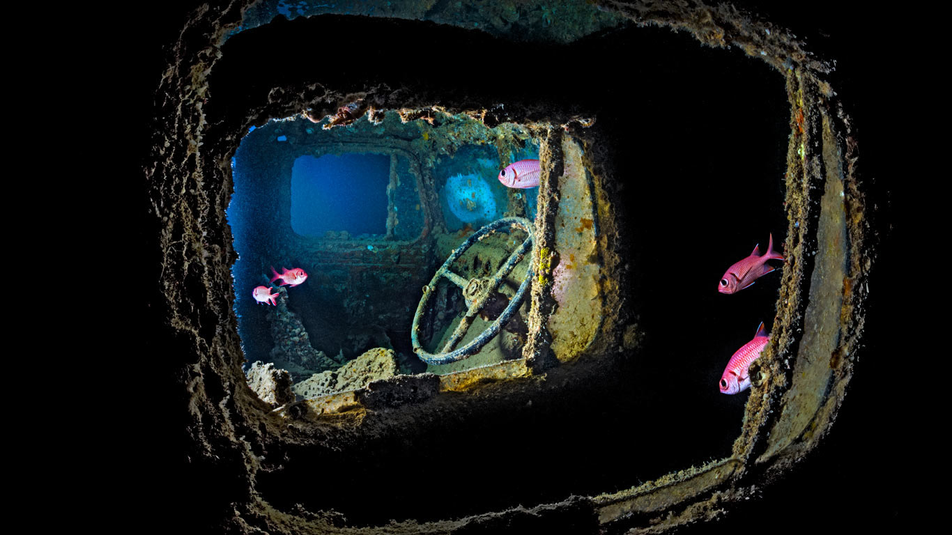 Wreckage of the SS Thistlegorm in the Red Sea (© Alex Mustard/Minden Pictures)(Bing United Kingdom)