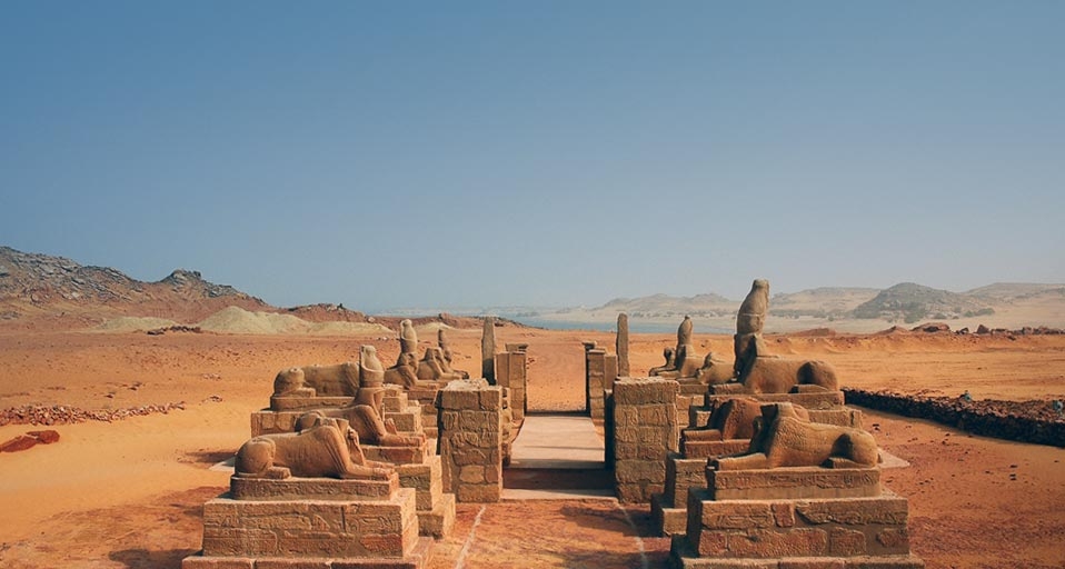 Wadi es-Sebua temple, at the edge of Lake Nasser in Lower Nubia, Egypt -- Aldo Pavan/Corbis &copy; (Bing United Kingdom)