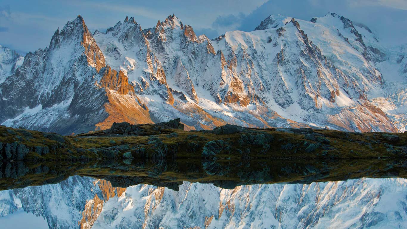 Lacs des Cheserys with Aiguilles de Chamonix, Chamonix, Haute-Savoie, France (© David Pattyn/Minden Pictures)(Bing United Kingdom)