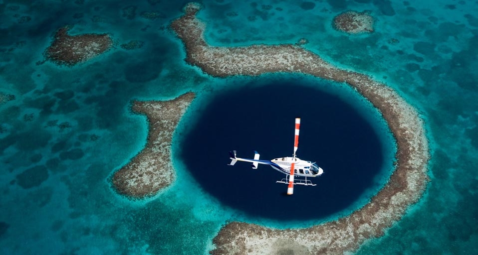Great Blue Hole underwater sinkhole off the coast of Belize -- Image Source/Corbis &copy; (Bing United Kingdom)