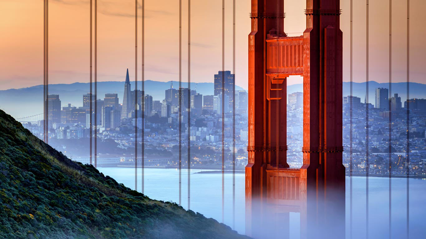 The Golden Gate Bridge in San Francisco, USA (© RICOWde/Getty Images)(Bing United Kingdom)