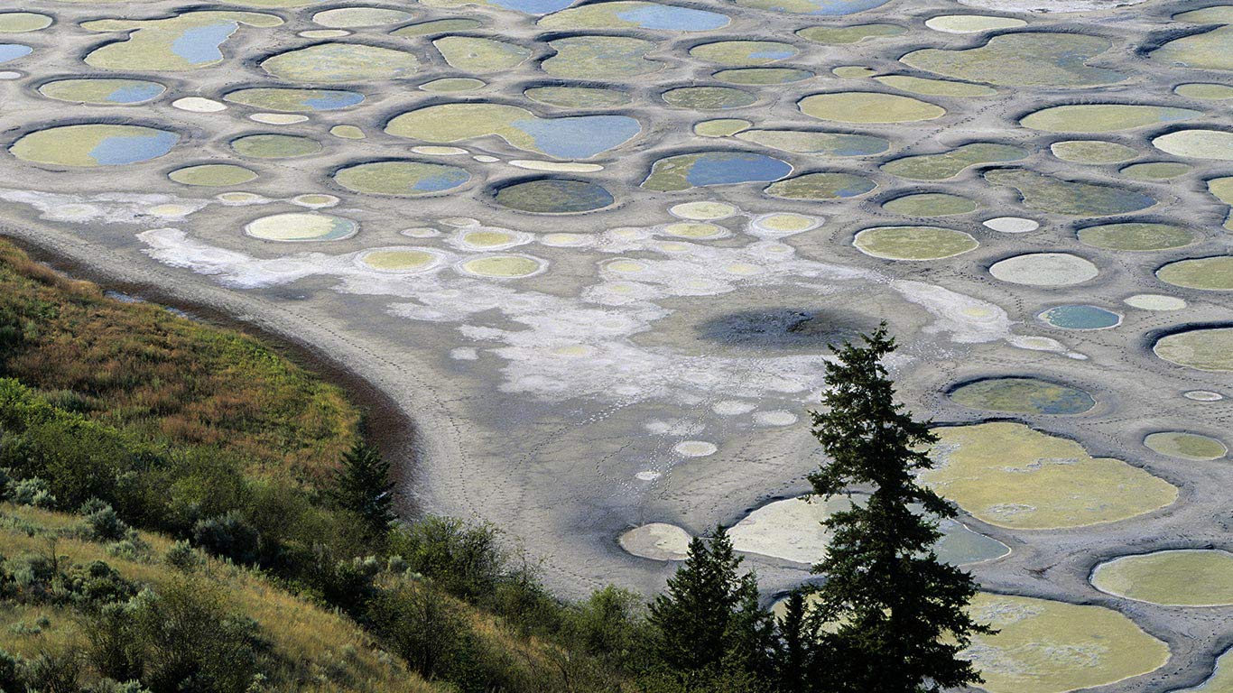 Spotted Lake near Osoyoos, British Columbia (© Roberta Olenick/All Canada Photos/SuperStock )(Bing Canada)