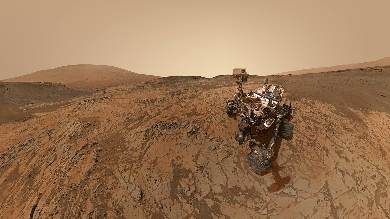 NASA-Rover Curiosity am Gale-Krater auf dem Planeten Mars (© NASA/JPL-Caltech/MSSS)(Bing Deutschland)