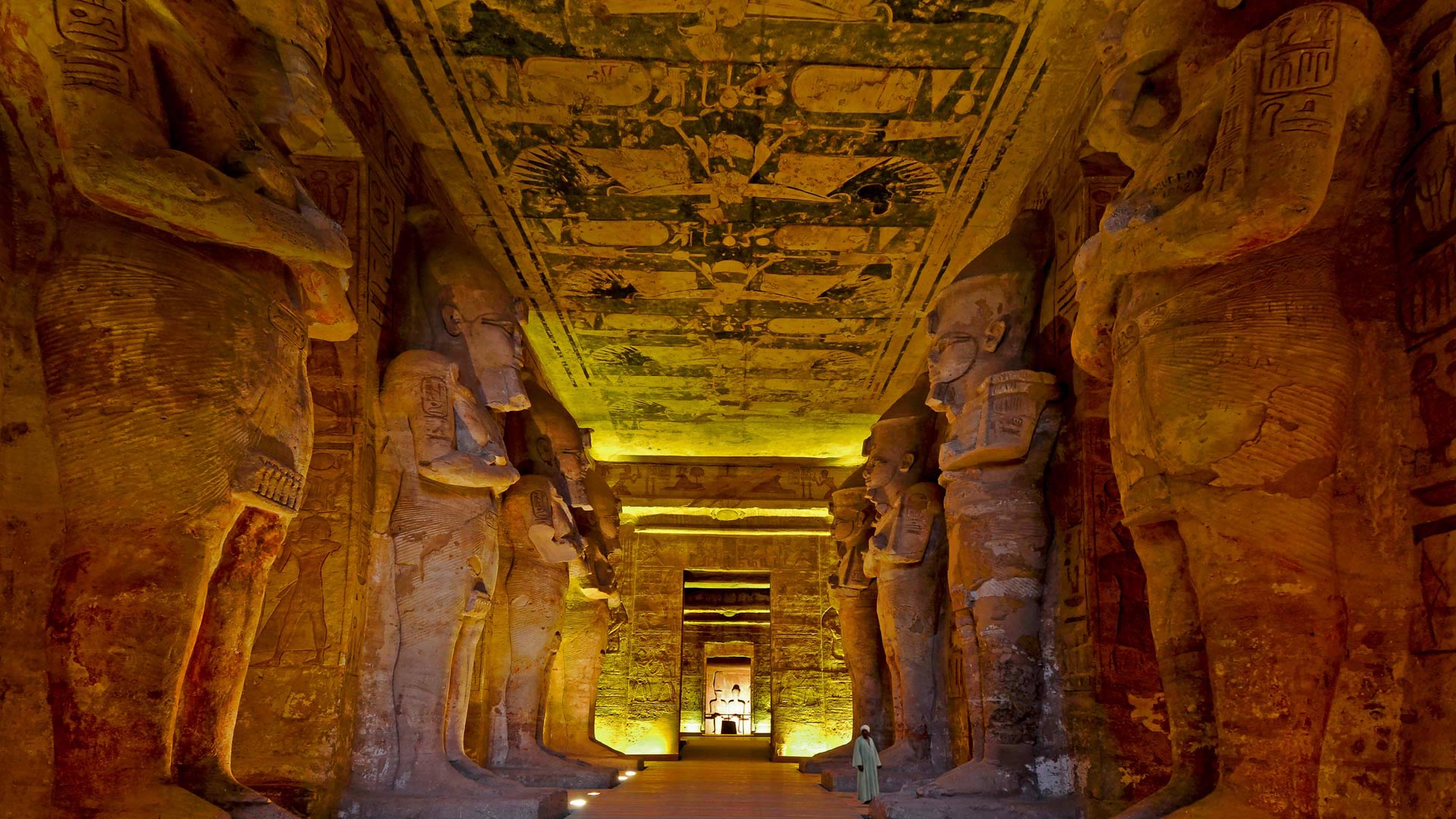 The interior of the Great Temple of Ramesses II, Abu Simbel, Egypt (© Nick Brundle Photography/Getty Images)(Bing United Kingdom)