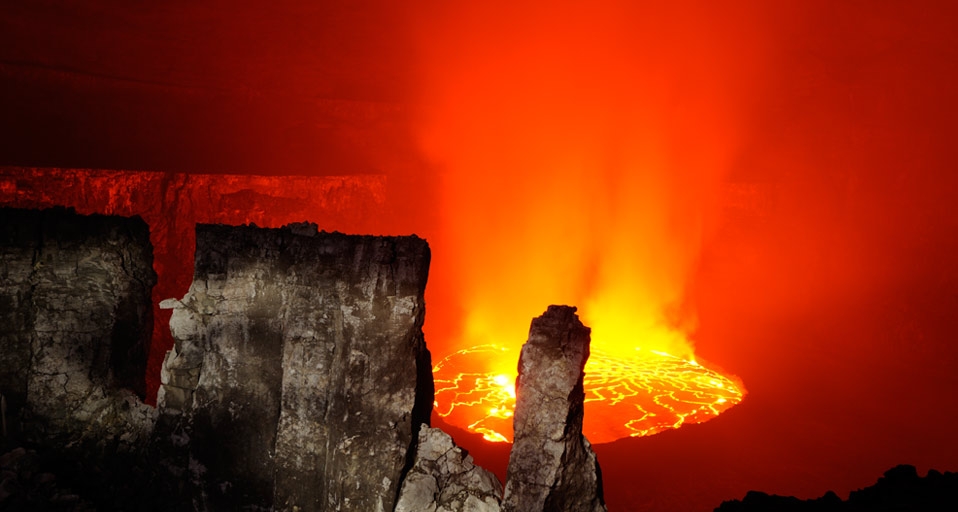 Lava lake within Nyiragongo Volcano near Goma, in the Democratic Republic of Congo -- Carsten Peter/National Geographic &copy; (Bing United States)