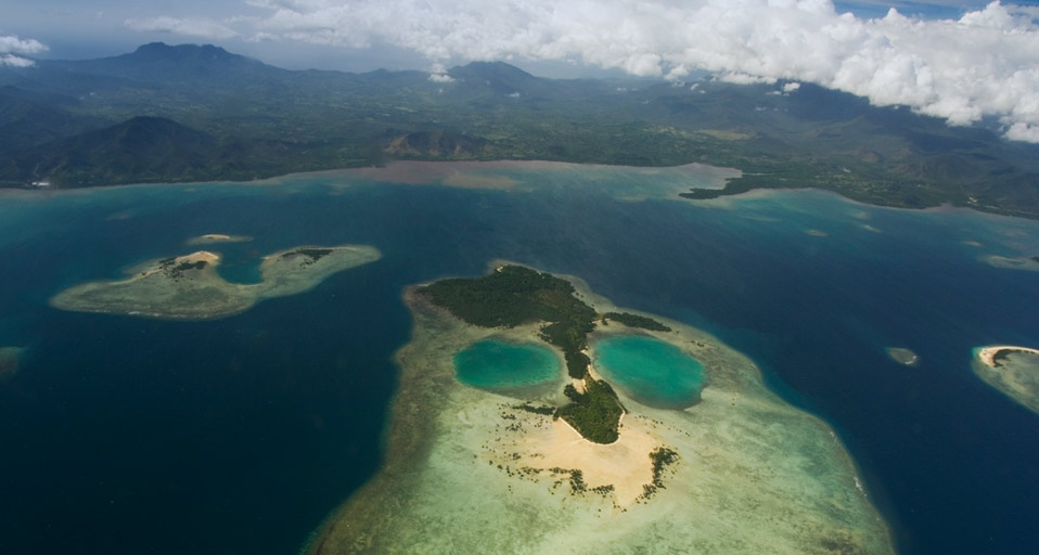 Coral island in the shape of a face near Puerto Princesa, Palawan Province, Philippines -- Robert Harding Images/MasterFile &copy; (Bing Canada)